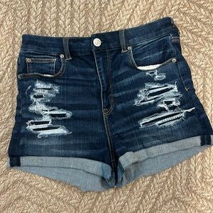 American Eagle Distressed Curvy Hi Rise Shortie